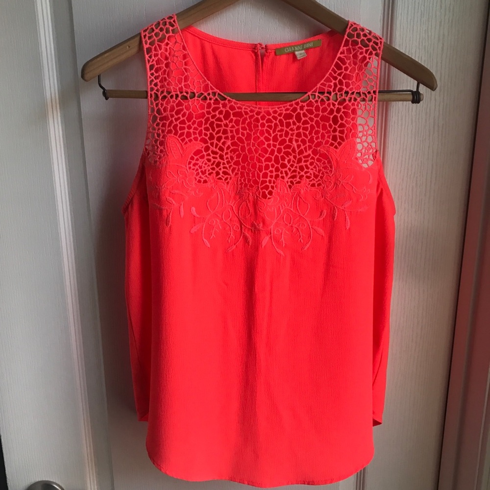 Gianni Bini Neon Orange Sleeveless Top